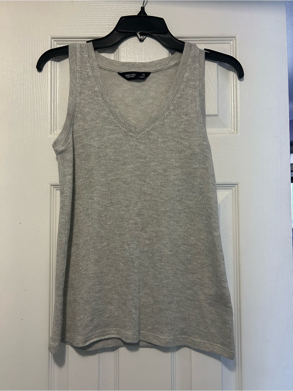 Simply Vera Vera Wang Heather Gray V-Neck Knit Tank